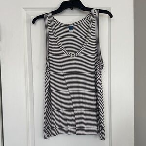Old Navy Black and White Striped Tank Top